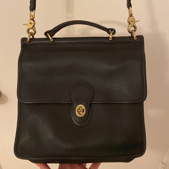 Vintage coach medium navy blue satchel bag, made in the US - Picture 2 of 4